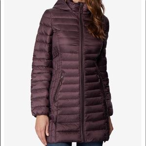 Dark Purple Lightweight knee Length Winter Jacket